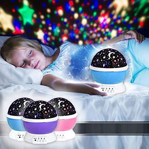 Star Master Rotating 360 Degree Moon Night Light Lamp Projector with Colors and USB Cable,Lamp for Kids Room Night Bulb (Multi Color,Pack of 1)